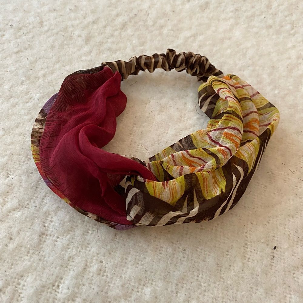 Maroon and Yellow Knot Headband